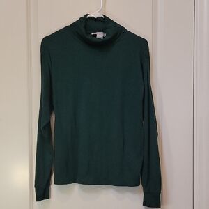 Women 1X Dark Hunter Green Turtleneck Sweater CURRANTS